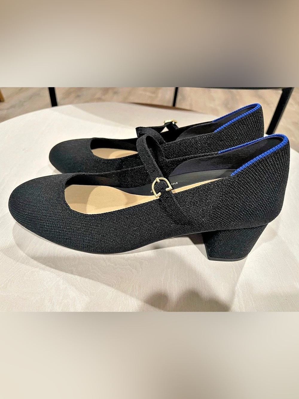 Rothy's The Point Black Mary Jane Block Heel Shoes